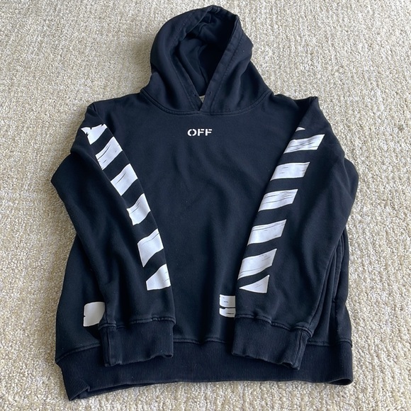Off-White 2013 Seeing Things Mens M Black/White Hoodie Italian Arrow Sweatshirt - Picture 11 of 15
